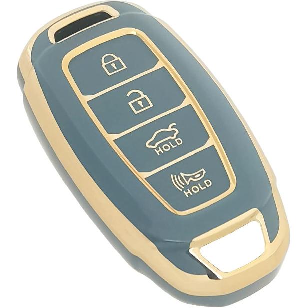 Key Fob Cover Case Fit for Hyundai Kona Santa Fe Elantra GT Veloster Accent Venue Smart Remote Holder Skin Protector Keyless Entry Sleeve