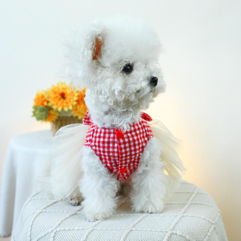 Brand New Pet Clothes Dog Cat Princess gauze skirt,Puppy heart-shaped fluffy skirt J114