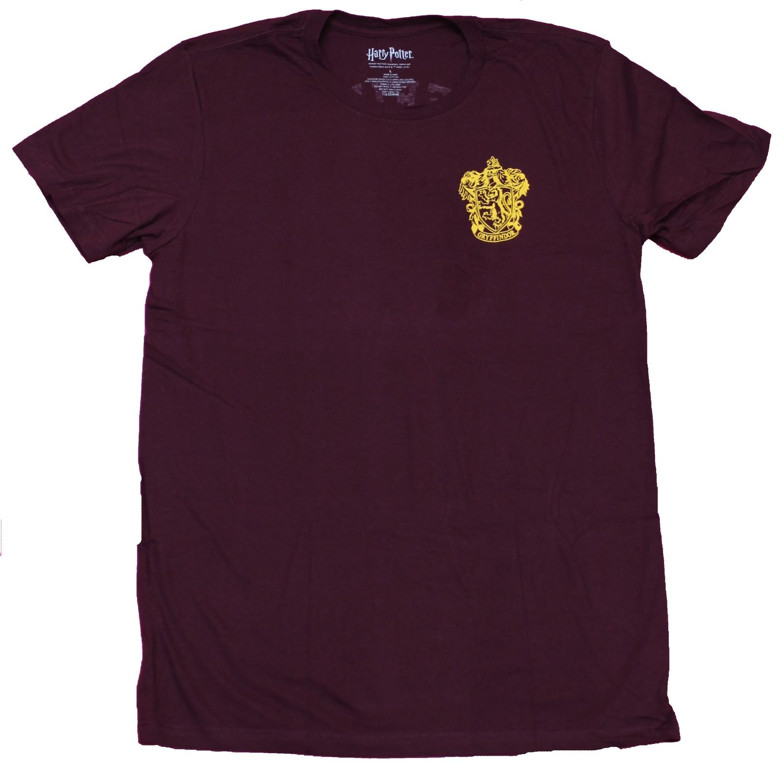 Harry Potter Adult New T-Shirt - Gryffindor Lapel Quidditch Crest Back S