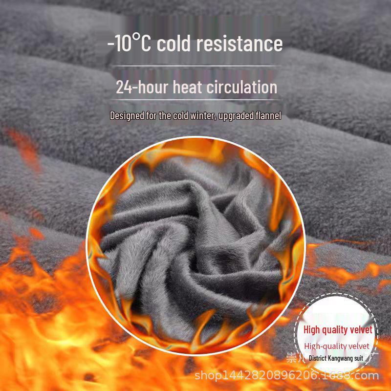 Men's Plus Size Velvet-Lined Cotton Work Pants - Autumn/Winter Collection