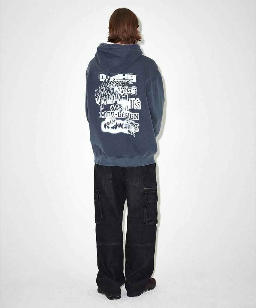 Logo List Pigment Hoodie Navy(Mg2Efmm416A)