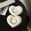 Creative Ceramic Heart-Shaped Candle Holder Candlelight Dinner Candle Holder Holiday Decor Abstract Art Heart-Shaped Candle Base