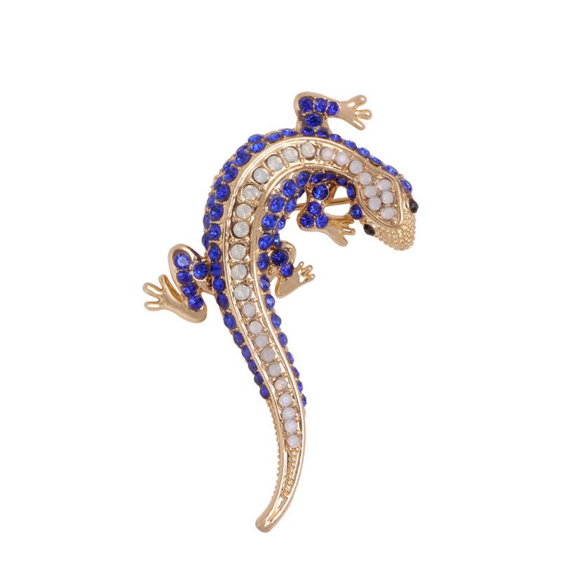 Lizard Diamond Brooch Metal Brooch Animal Rhinestone Brooch Clothing Accessories Fashion Pin