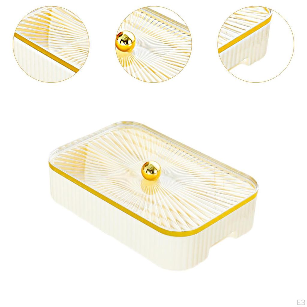 Dry Fruit Serving Tray with Lid Appetizer Plate Candy and Nut Dishes Compartments for