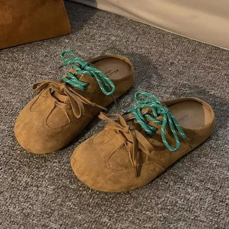 

Fashion Flats Woman Slippers Spring Slingback Cozy Shoes Casual Women Sandals 2025 Brand Designer Fashion Mules Shoes Women’s Chaussures 35