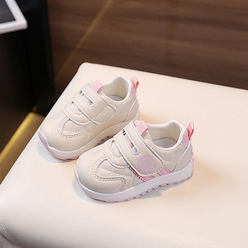 Unisex Baby Soft-Soled Walking Shoes, Spring/Autumn Single Shoes, Infant White Sneakers 0-1-2 Years Old, Agility Shoes.