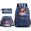 Three-piece Backpack Versatile High School Travel Bag