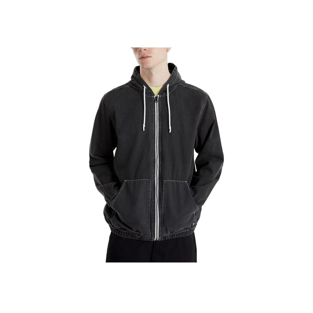 Vans Ashford Denim Solid Outdoor Casual Sports Zip Hooded Jacket Men jackets Black VN000G83Y7E