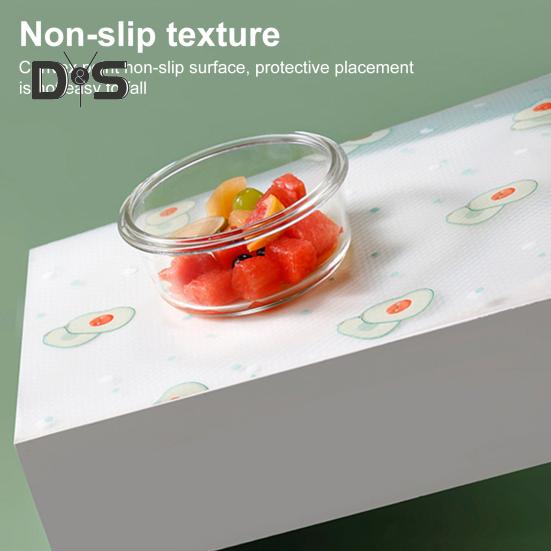 Cabinet Shelf Liners Non-Adhesive Waterproof Drawer Liners Avocado Lemon Print Easy Clean Kitchen Mat for Cupboard Dresser Table Pantry Bathroom