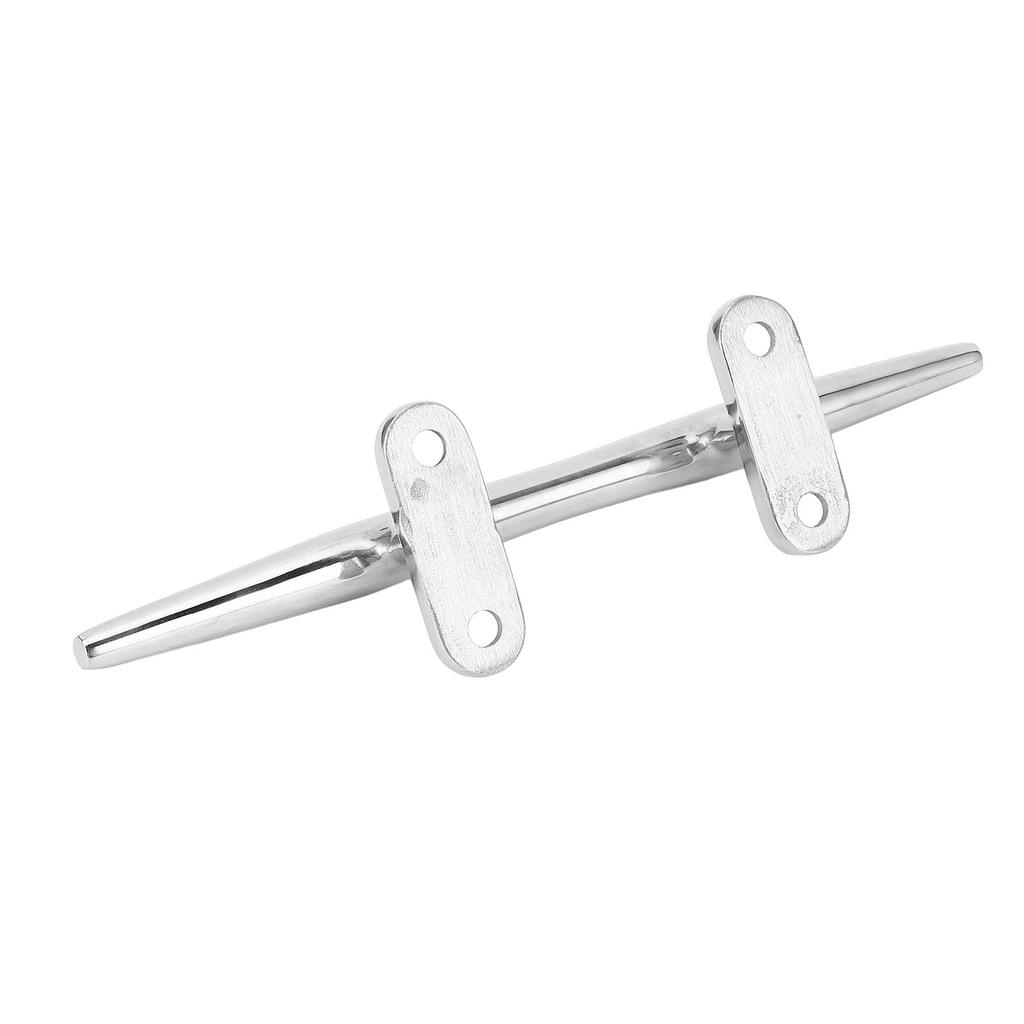 Two 8" Open Baseboat Cleats, 316 Stainless Steel Polished Dock Cleats for Sailboat, Boat, Speedboat