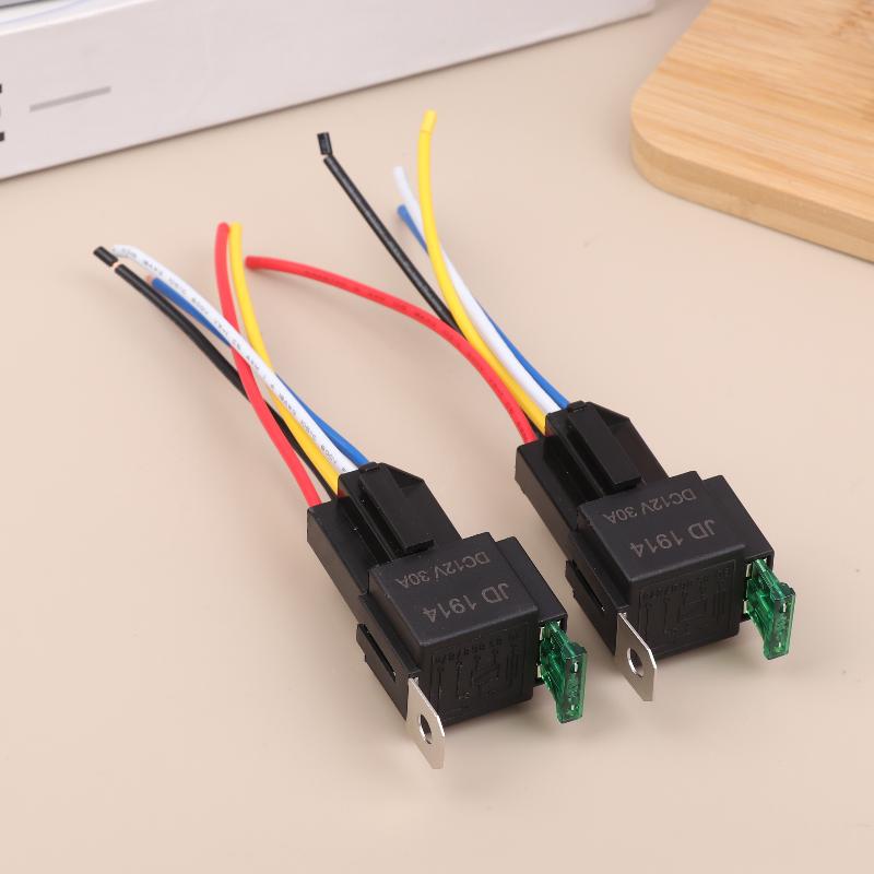 4/5Pin Waterproof 12V 30A Fuse Relay Switch With 14Awg 16 Awg Wire, 12V 4/5 Pin Spst Fuse Relay For Car Truck