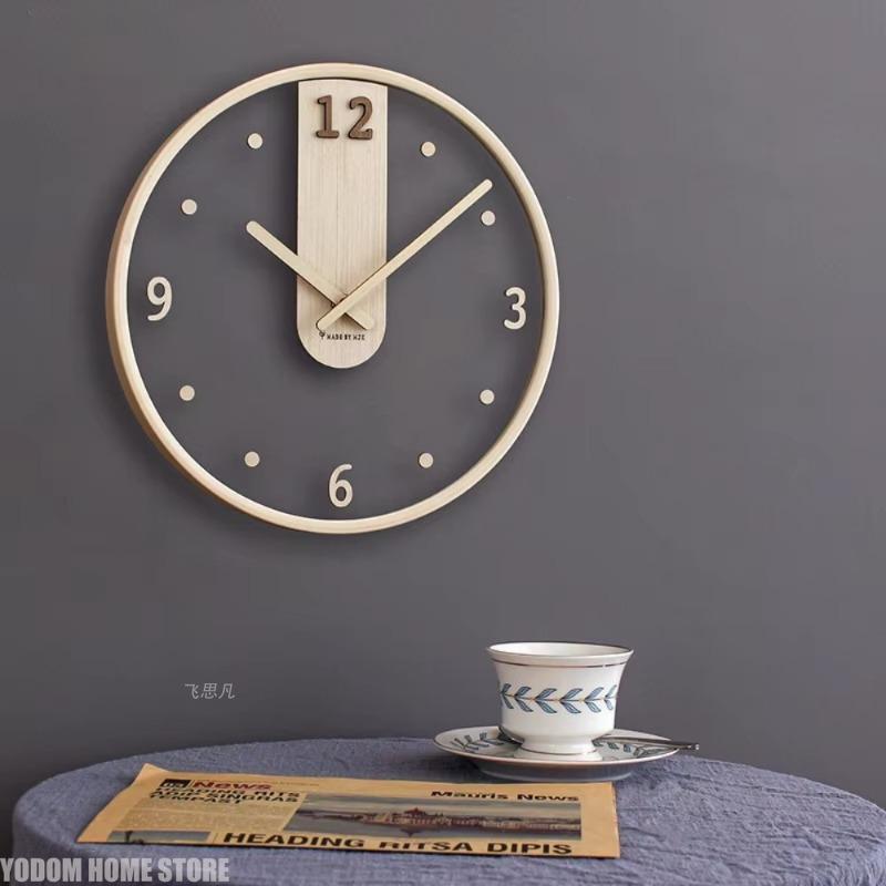Modern Transparent Glass Wall Clock 3D Digital Minimalist Silent Wooden Clocks Living Room wall decoration items 12inchs Watch