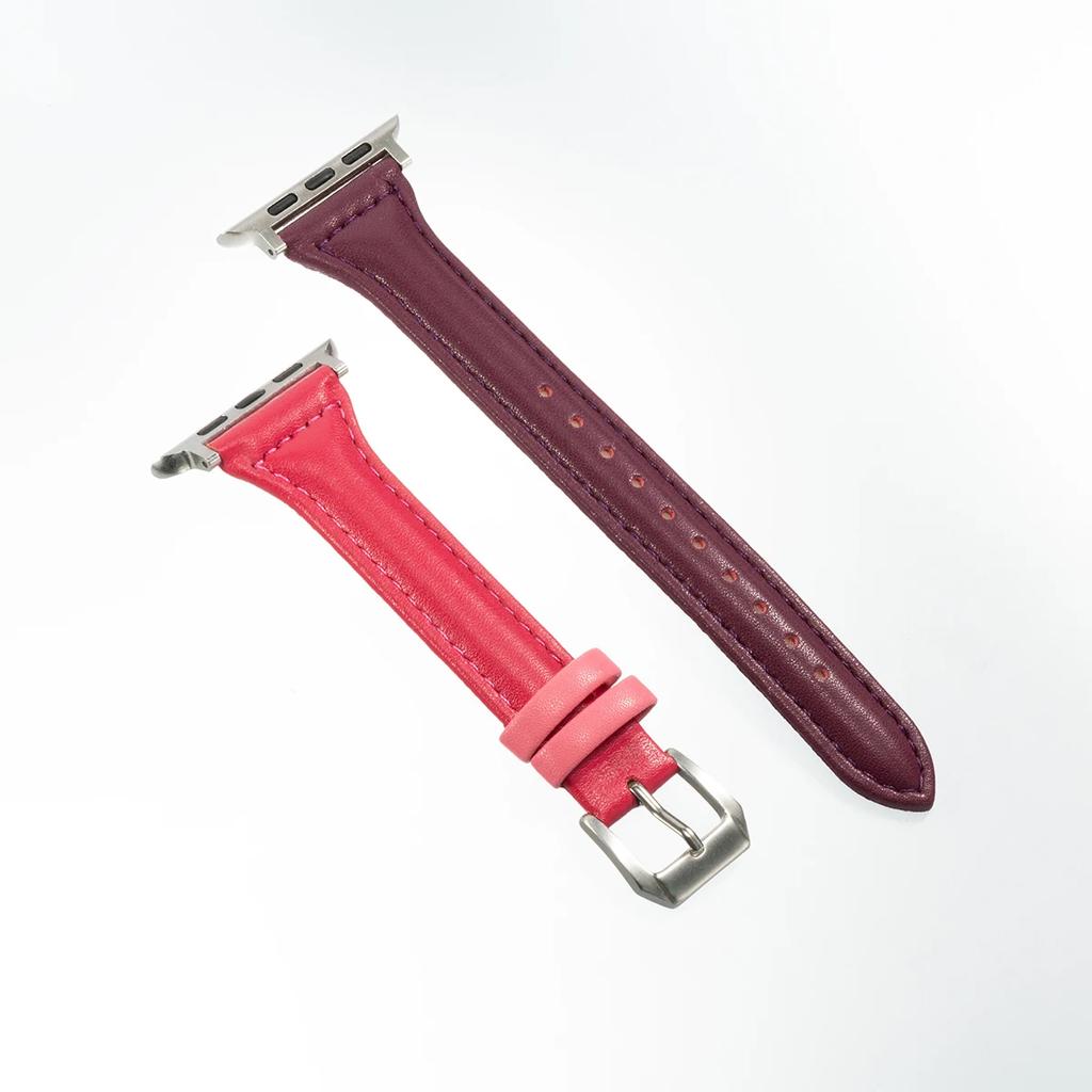 Slim Girl Strap For Apple Watch S10 42mm 46mm 9 8 7 41/45mm PU Leather Band 38/42mm For iwatch Bracelet SE 40 44mm 6 5 4 3 49mm