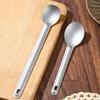 2 Piece Ultralight Camping Spoon Fork Set Long Handle Travel Flatware Set  Kitchen