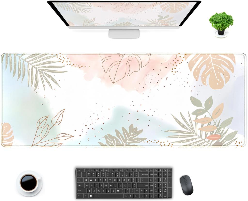 Tapete Escritorio Kawaii Verde Diseo Floral Plantas Alfombrilla Mouse Para Juegos Escritorio Escritorio Computadora Porttil