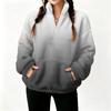 Women's Half Zip Pullover Gradient Print Long Sleeve Top for Fall and Winter