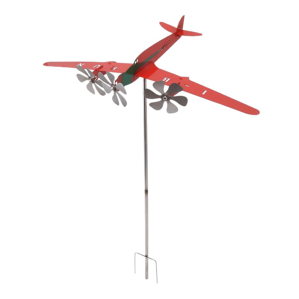 Airplane Weathervane, Metal Airplane-shaped Windmill, Garden Decorative Art, Outdoor Flying Airplane Sculpture, Wind-sensing And Patio Decoration.
