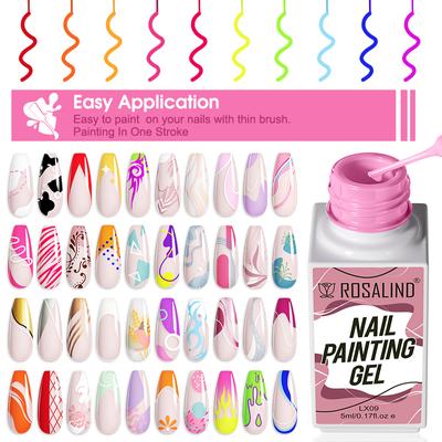 5ml Nail Painting Gel Art Liner Nail Polish Shiny DIY Nail Panting Gel Nail Polish
