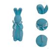 Flocked Easter Bunny Figurine Statue Sculpture with Bowknot for Indoor Desktop