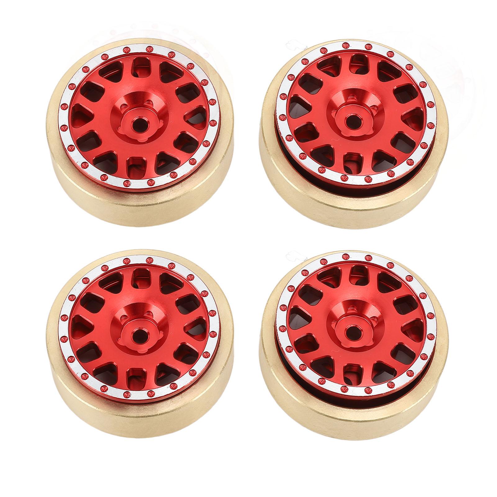 

4pcs Aluminum Red Wheel Hub CNC Processing Copper Counterweights for HOBBYPLUS 118 4WD CP18P RC