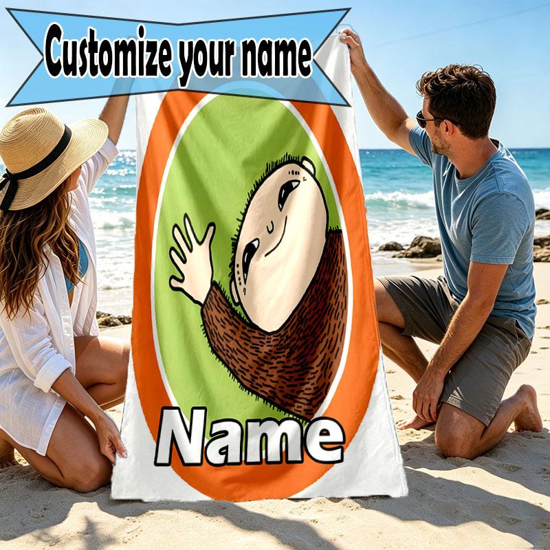 Custom Name Personalized Alfons Aberg Print Beach Towel, for Trip Camping Beach Party Home Decor, Birthday Gift for Family & Friends