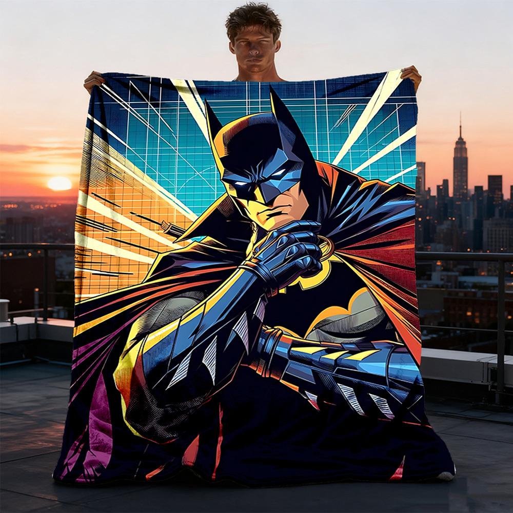 1pc Batman Outdoor Flannel Throw Blanket Soft, Lightweight & Warm for Sofa, Office