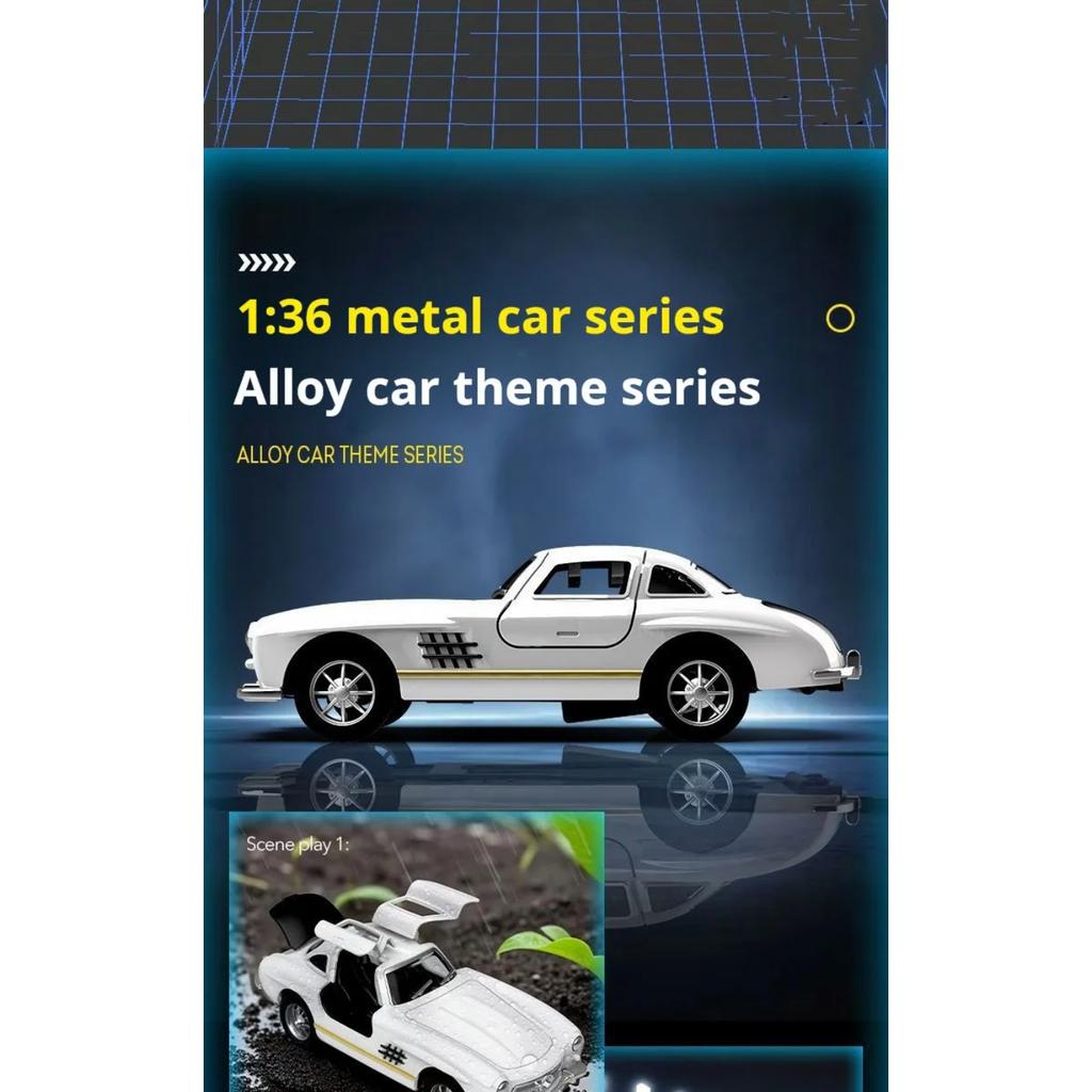 1/36 Modèle de Voiture en Alliage pour Benzs 300SL Diecasts Jouet en Métal Véhicules Classiques Modèle de Voiture Simulation Collection Cadeaux pour Enfants