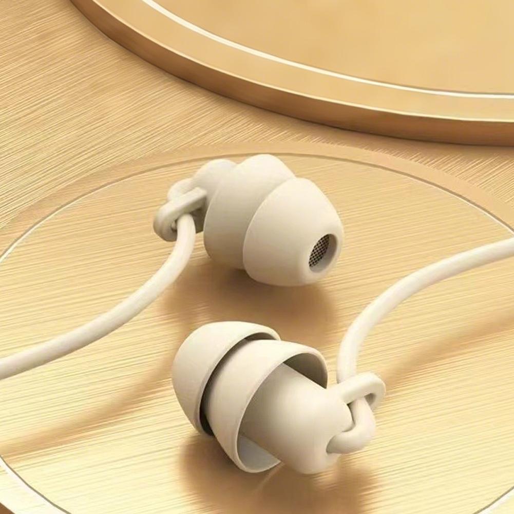 

Силиконовые внутриканальные наушники с разъемом 3,5 мм, проводные наушники для сна, наушники-вкладыши с кабелем, встроенная гарнитура с микрофоном 3.5mm mike White