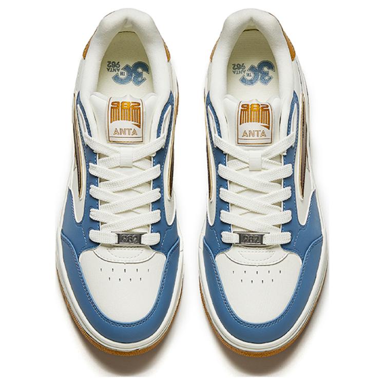 New Anta 982 Anti-Slip Wear-Resistant Low-Top Skateboard Shoes Men Blue White Brown 112448068-4