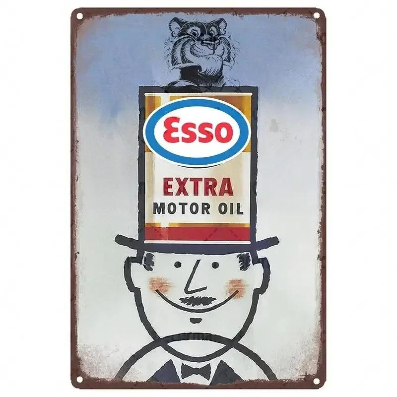 Mike86 ESSO Tiger PIN UP Vintage Metal Tin Signs Man Cave Oil Shop Posters Decoration LTA