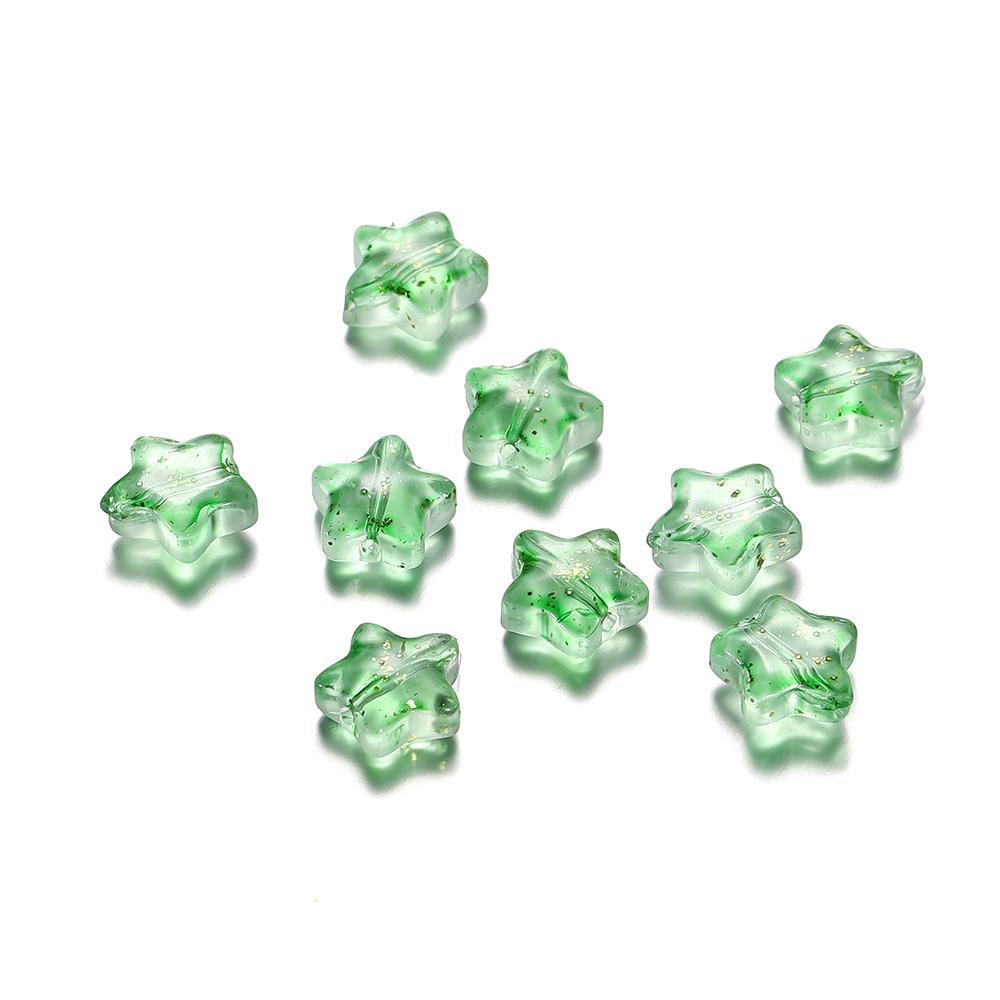 30pcs 8mm Colorful Five-pointed Star Beads Czech Glass Loose Spacer Beads for Bracelet Jewelry Making Handmade DIY Accessories