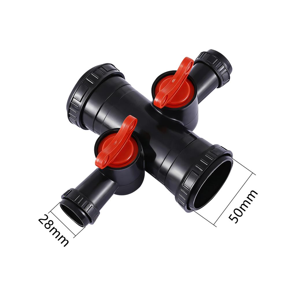 1Pc Drip Irrigation Micro-Sprinkler 50x28/65x28mm Tee/Four-Way Connectors 2-inch to 1-inch Agricultural Irrigation Valve Joint