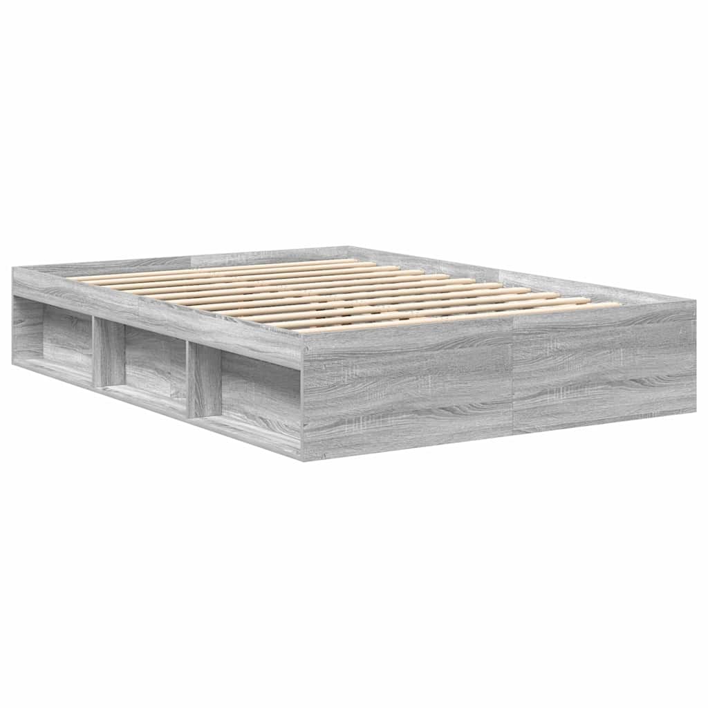 Bed Frame Gray Sonoma 150x200 cm