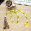 Boho Tassel Wood Bead Garland With Lemon Pendant Farmhouse Rustic Country Wall Decoration Woven Tassel Wall Hanging Ornaments