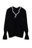 Women's Fashionable Stylish Sweater Black Wide Fit Color Blocked Knitwear Sweater