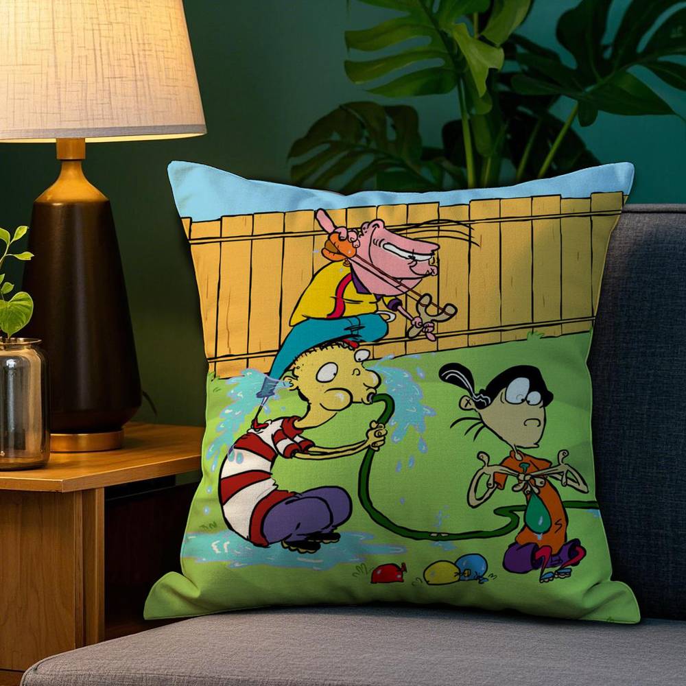 E-Ed Edd N Eddy Pillow Case Anti-dustmite Pillowcase Invisible zipper silky Sofa cushion cover