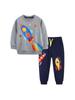 Boys' Rocket Print Long-Sleeve Pullover & Embroidered Sports Pants Set