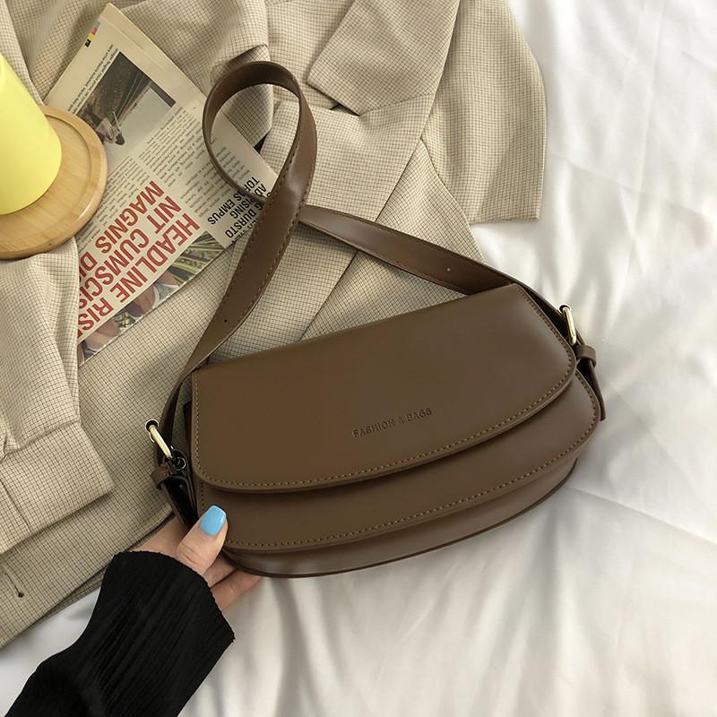 

Retro Small Bag 2023 Autumn Winter New Korean Fashion Simple Shoulder Bag High-end Lady Crossbody Bag кавовий