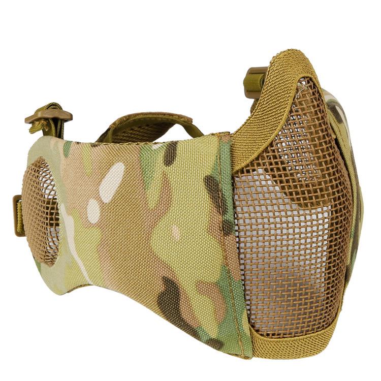 Tactical Steel Half Face Mask Mesh Military Style Face Mask for Airsoft Hunting Shooting