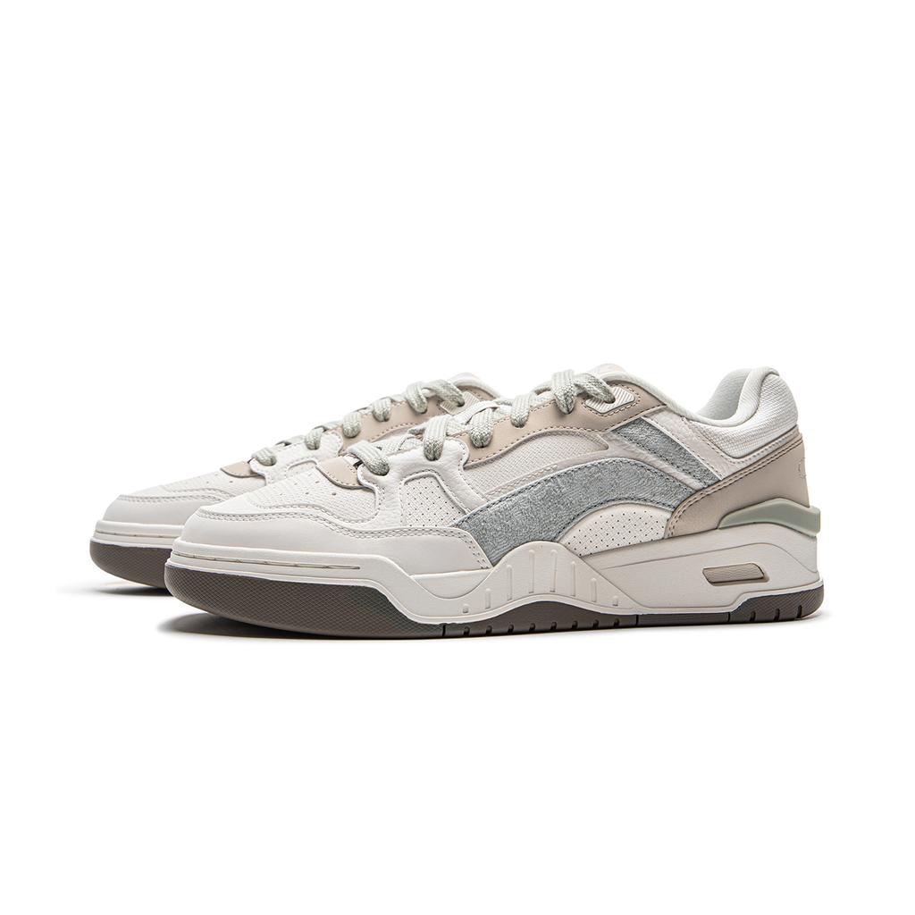 Li Ning Yue Bai 2.0 Casual Versatile Non-Slip Shock Absorbing Breathable Low-Top Skate Shoes Men Sneakers White Brown AGCU275-13