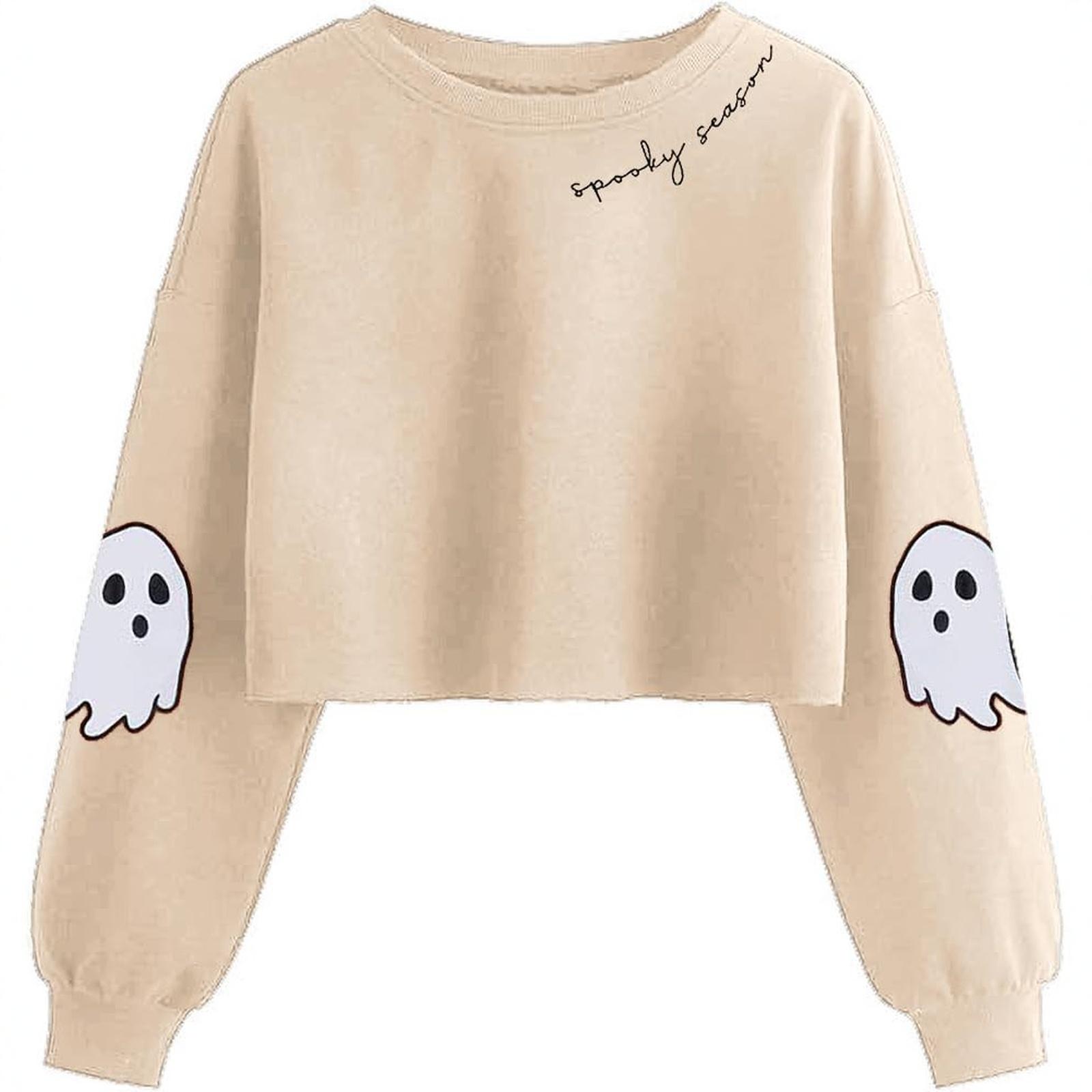 

Женский укороченный свитшот Осень Хэллоуин С длинным рукавом Свитшот-пуловер M хаки