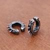 Stainless Steel Retro Black Skull Clip Earring Women Punk Hip Hop Hypoallergenic Earrings Fashion Charm Male Jewelry Accessories