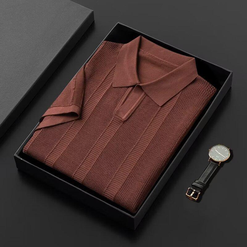 

2024 Men s Short Sleeve Solid Polo Shirt - Minimalist, Youthful & Trendy Summer Style Large