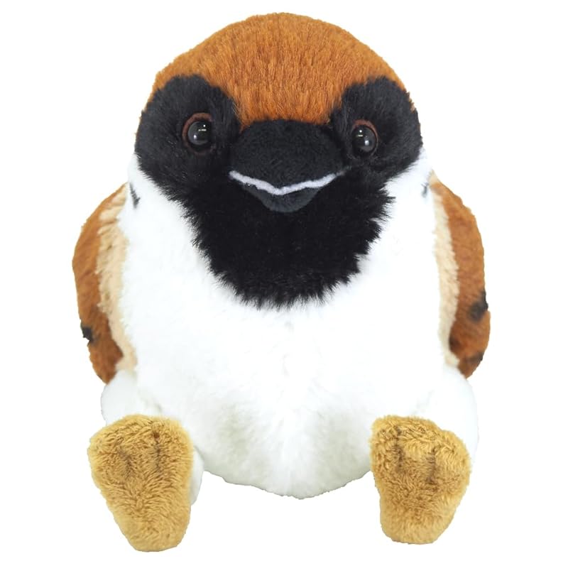 SunLemon Fluffy Sparrow Small Plush Toy, 11 x 16 x 12 cm, Bird, Sparrow, Animal, P-9592