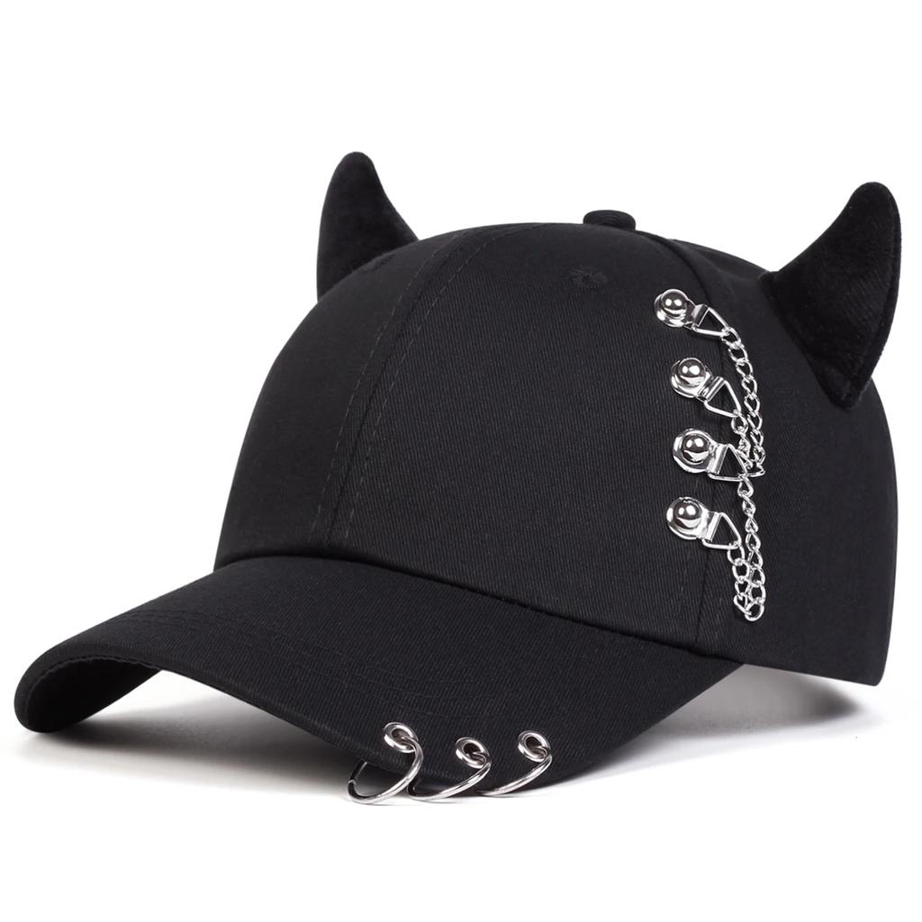 Cappellini da Baseball Unisex Anello Circolare in Ferro Corno di Bue Personalità Primavera Autunno Outdoor Regolabile Cappelli Casual Cappello Parasole