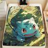 Koc Flanelowy z Wzorem Pokémona Bulbasaur, Wysoka Jakość, Wygodny na Wszystkie Pory Roku, Wystrój Domu, Ciepło i Komfort, Idealny na Prezenty.