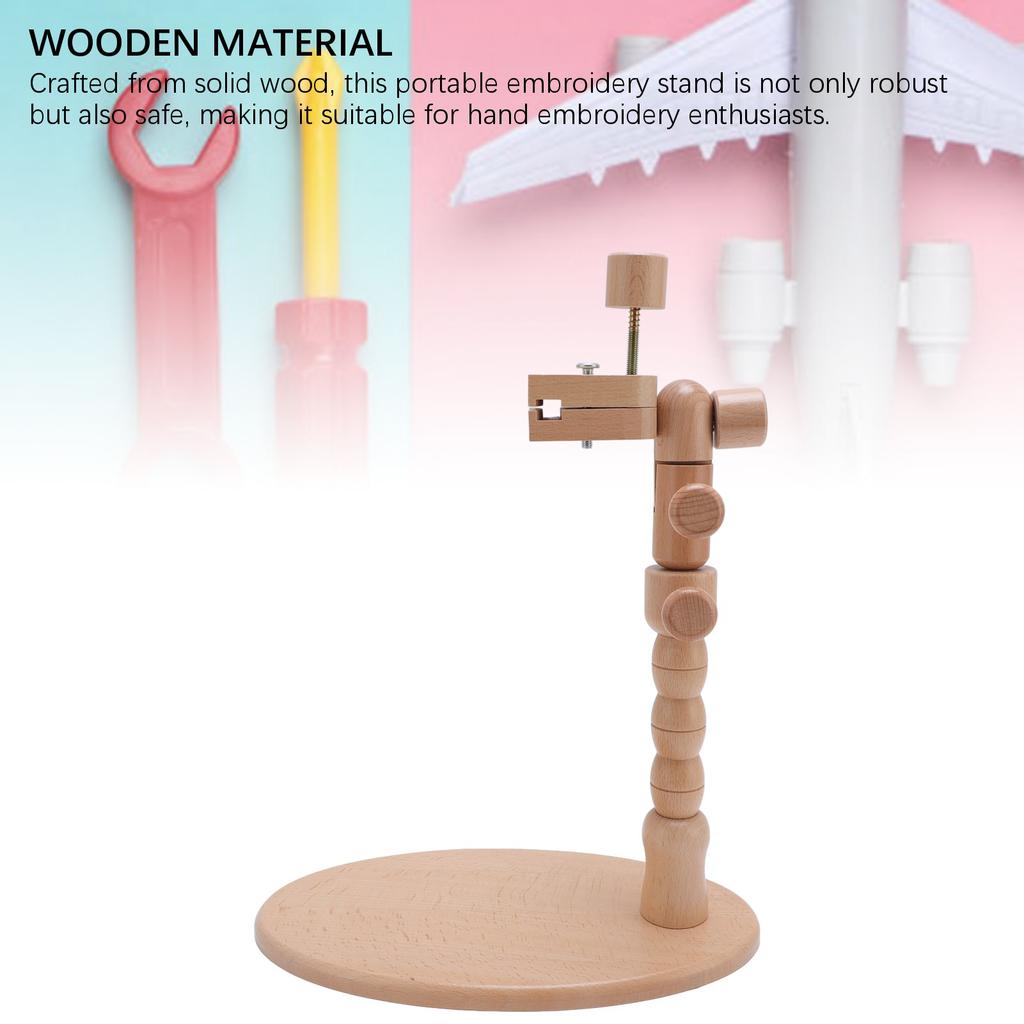 Suport Cerc Broderie Rotativ Ajustabil Lemn de Fag Suport Cerc Broderie pentru Artă Meșteșug Cusut Need