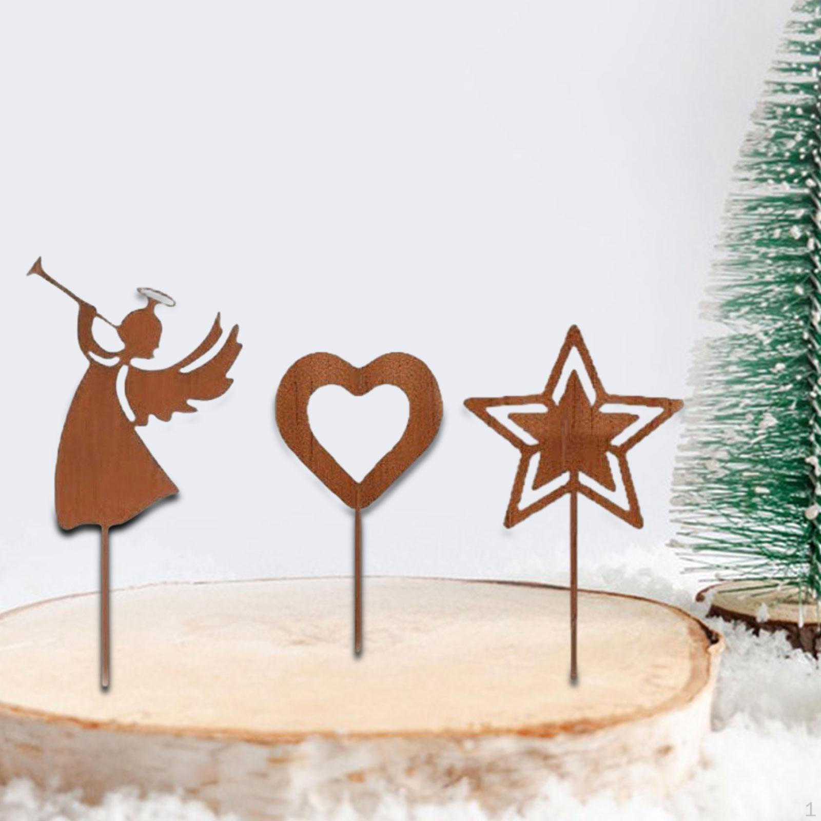 

Рождественский садовый столб, наружное украшение, микроландшафт, декоративный металлический двор Style B 3Pcs Set