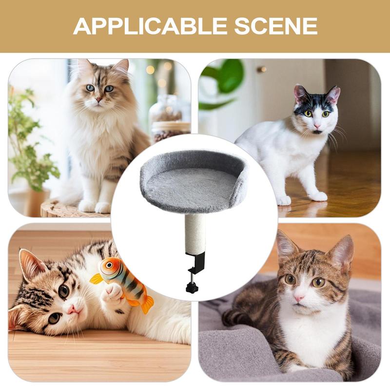 Desk Clamp Cat Bed with Soft Pad, Removable Pet Nest Attachment for Office & Home, Space-Saving Cat Hammock Perch