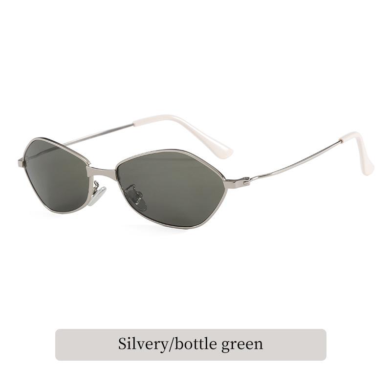 Metal Diamond-shaped Frame UV400 Sunglasses Unisex INS Style Anti-ultraviolet Daily Sun Glasses Fashion Wear Take